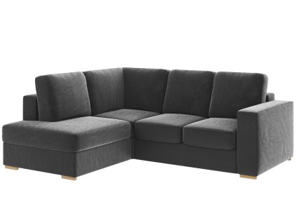 190286 svetle seda sametova rohova rozkladaci pohovka mesonica lago leva 241 cm