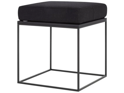 Fekete kárpitozott Feo puff 40 x 40 cm