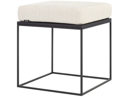 Bézs-fekete kárpitozott Feo puff 40 x 40 cm