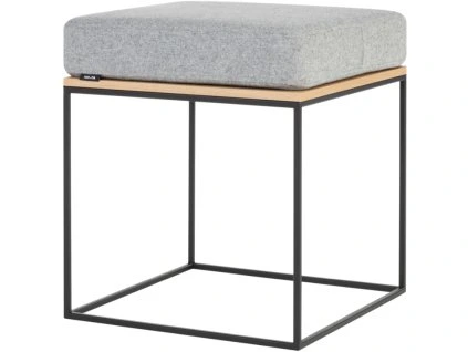 Szürke kárpitozott Feo puff 40 x 40 cm