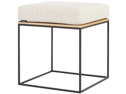 Bézs kárpitozott Feo puff 40 x 40 cm