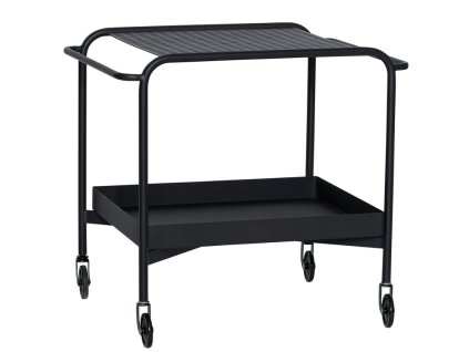 447474 cerny kovovy servirovaci vozik hubsch push 66 x 47 cm