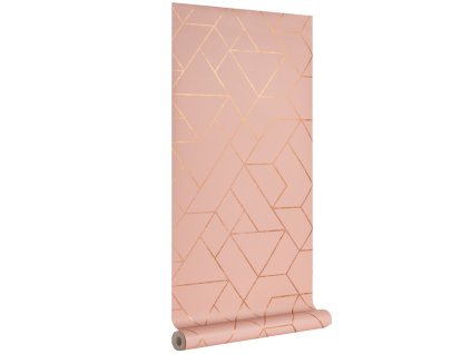 169343 5 ruzova tapeta na zed kave home gea 10 x 0 5 m