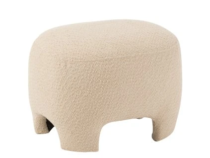 Fehér kárpitozott J-line Seana puff, 55 x 41 cm