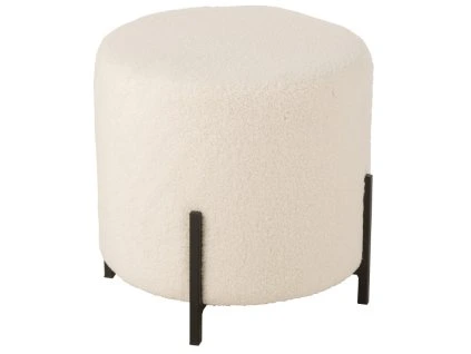 Fehér kárpitozott J-line Filo puff 42 cm