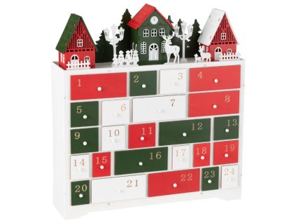 435678 cerveno zeleny dreveny adventni kalendar s led svetlem j line glow