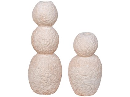 421612 set dvou bezovych cementovych svicnu lumicera