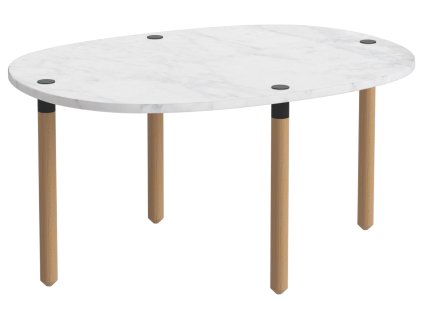 447966 3 sedobily mramorovy nizky konferencni stolek tuk 71 5 x 52 cm s dubovou podnozi