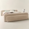 Bézs színű kárpitozott franciaágy KOMORO 180 x 200 cm
