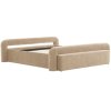 Bézs színű kárpitozott franciaágy KOMORO 180 x 200 cm