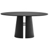 Fekete kőris kerek étkezőasztal Teulat Cep 157 cm