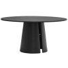 Fekete kőris kerek étkezőasztal Teulat Cep 157 cm