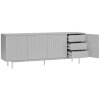 Világosszürke lakkozott komód Teulat Sierra 211 x 47 cm