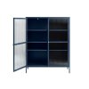 Kék fém vitrin Unique Furniture Bronco 140 x 111 cm