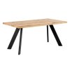 Tölgyfa étkezőasztal Somcasa Lucina 220 x 110 cm fekete alappal