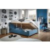 Kék kordbársony ágy Meise Möbel Cool 140 x 200 cm tárolóval
