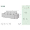 Világosszürke szövet háromszemélyes Ghado Melow kihúzható kanapé 250 cm