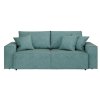 Kék-zöld szövet háromszemélyes, kihúzható Ghado Melow kanapé, 250 cm