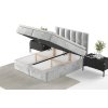 Világosszürke kárpitozott ESSENCE ágy 180 x 200 cm, boxspring