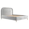 Világosszürke kárpitozott MIJA kétszemélyes ágy 160 x 200 cm ágyneműtartóval