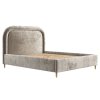 MIJA bézs kárpitozott kétszemélyes ágy 160 x 200 cm tárolóhellyel