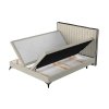 Bézs kárpitozott ADRON kétszemélyes ágy 160 x 200 cm tárolóval