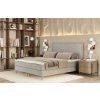 Szürke kárpitozott CALMA boxspring ágy 140 x 200 cm