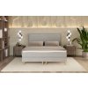 Szürke kárpitozott CALMA boxspring ágy 140 x 200 cm