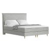 Szürke kárpitozott CALMA boxspring ágy 140 x 200 cm
