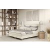Krémszínű fehér kárpitozott boxspring ágy CAVA 140 x 200 cm
