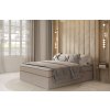 Bézs kárpitozott boxspring ágy CHESTNUT 160 x 200 cm