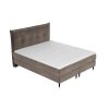 DUNA barna bársony boxspring ágy 140 x 200 cm