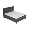 Antracit bársony boxspring ágy DUNA 200 x 200 cm