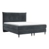 Antracit bársony boxspring ágy DUNA 200 x 200 cm