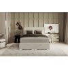 Bézs színű kárpitozott kétszemélyes ágy NOHO 160 x 200 cm tárolóval