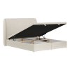 Bézs színű kárpitozott kétszemélyes ágy NOHO 160 x 200 cm tárolóval