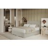 NOHO szürke-bézs kárpitozott kétszemélyes ágy, 160 x 200 cm, tárolóhellyel