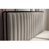 Bézs bársony boxspring ágy PILLAR 160 x 200 cm