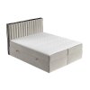 Bézs bársony boxspring ágy PILLAR 160 x 200 cm