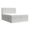 Szürkésbézs kárpitozott boxspring ágy SKYFALL 200 x 200 cm