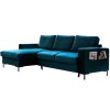 Petróleumkék bársony sarokkanapé Miuform Lofty Lilly 236 cm, balos