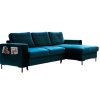 Petróleumkék bársony sarokkanapé Miuform Lofty Lilly 236 cm, jobb oldali