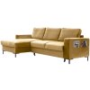 Mustársárga bársony sarokkanapé Miuform Lofty Lilly 236 cm, balos