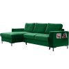 Zöld bársony sarokkanapé Miuform Lofty Lilly 236 cm, balos