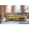Mustársárga bársony sarokkanapé "U" alakban Miuform Lofty Lilly 303 cm, balos
