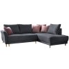 Sötétszürke szövet sarok kihúzható Miuform Lovely Annie kanapé 244 cm, jobb oldali
