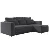 Sötétszürke kárpitozott, ágyazható sarokülőgarnitúra Miuform Homely Tommy 247 cm, balos/jobbos