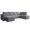 Szürke kárpitozott "U" alakú sarokkanapé Miuform Homely Tommy 331 cm, balos/jobbos