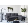 Antracitszürke kárpitozott, sarokba helyezhető, kihúzható Miuform Charming Charlie kanapé, 228 cm, jobb oldali