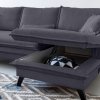 Antracitszürke kárpitozott, sarokba helyezhető, kihúzható Miuform Charming Charlie kanapé, 228 cm, jobb oldali